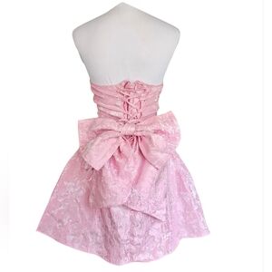 Pink Strapless Dress with Bow